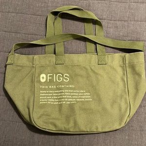FIGS Heather Olive Canvas Tote